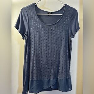 Lee’s Women’s S Blue Short Sleeve Top with Silver Embellishments
